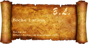 Bocke Larina névjegykártya